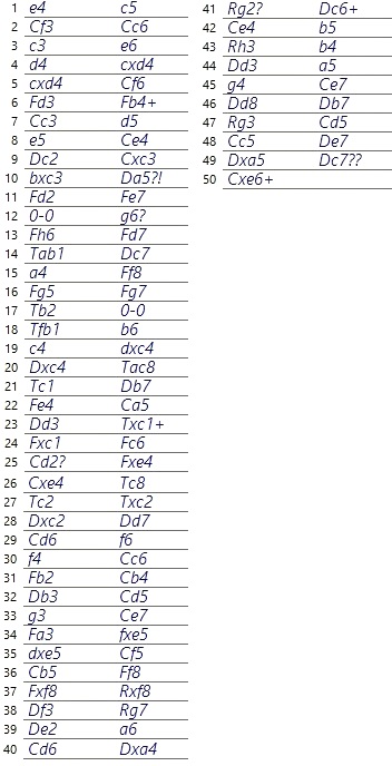 notation partie échiquier bisontin