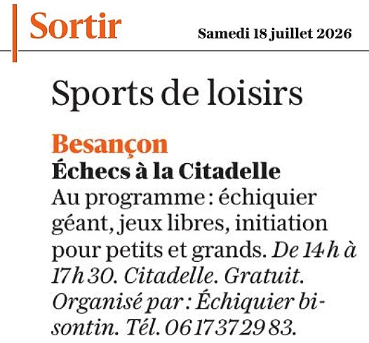 communication échiquier bisontin presse